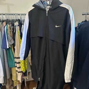 Nike Women's Black Swim Coverup with White Accents. Drawstring missing.